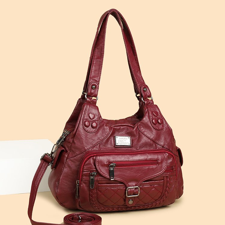 Woven PU Shoulder Crossbody Handbag with Zip Clasp - Spring 2025 - Image 2