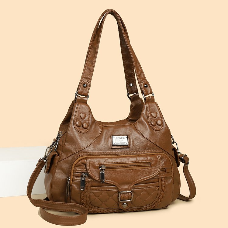 Woven PU Shoulder Crossbody Handbag with Zip Clasp - Spring 2025 - Image 4
