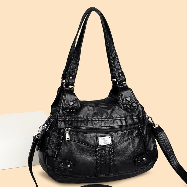 Woven PU Shoulder Crossbody Handbag with Zipper 2025 Summer - Image 2
