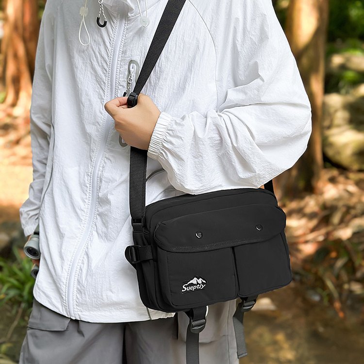 Nylon Small Square Shoulder Bag with Zipper Closure Summer 2025 Medium Size - Image 3