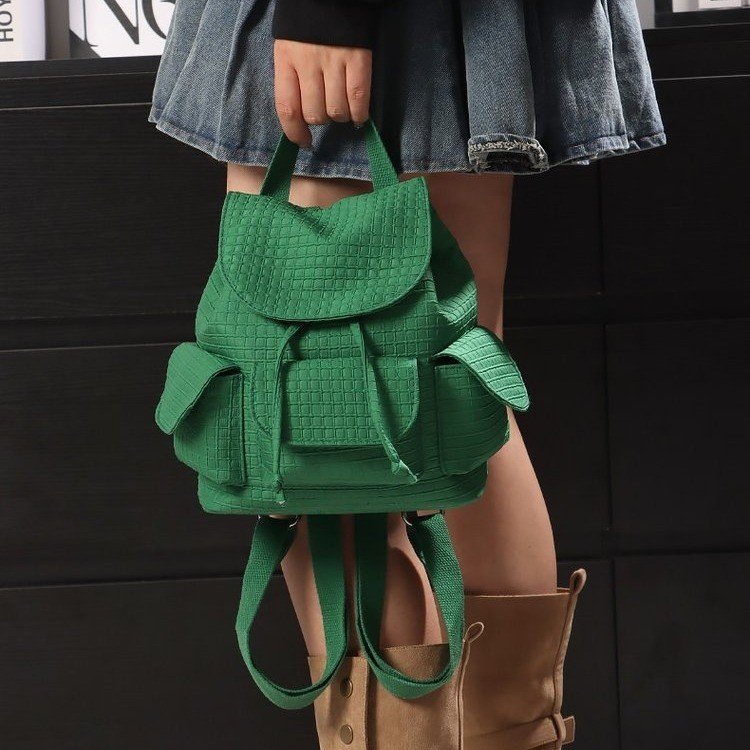 Nylon Flap Backpack with Stitching Detail - Summer 2025 - Image 4