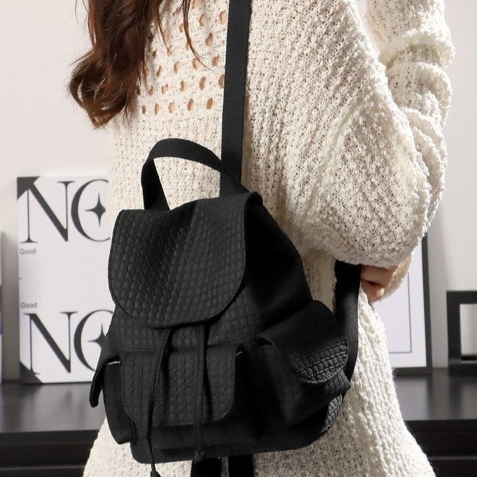 Nylon Flap Backpack with Stitching Detail - Summer 2025 - Image 3