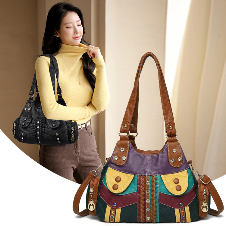Women's Old Money Style Shoulder Bag with Zip Closure - Winter 2025